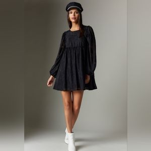 Mabelle Jacquard Long Sleeve Swing Dress